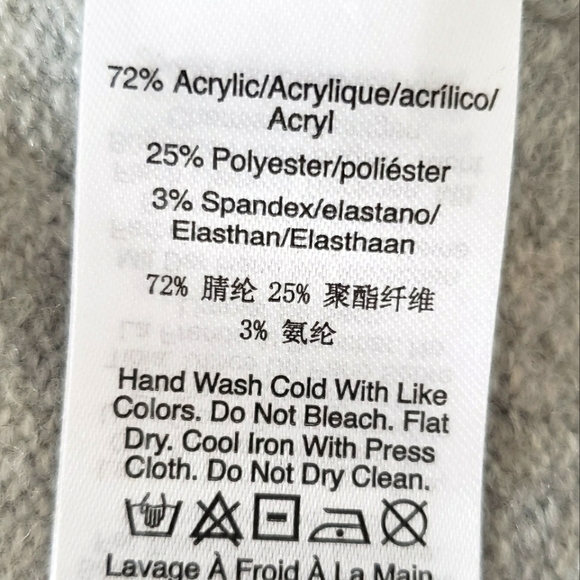 DKNY Long Sleeve Puff Shoulder Heather Gray Sweater--L - Picture 14 of 15